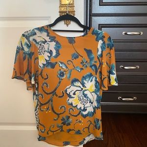 H&M floral top with tie back